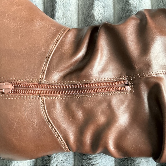 Brown Faux Leather Women's Boots - Picture 4 of 6